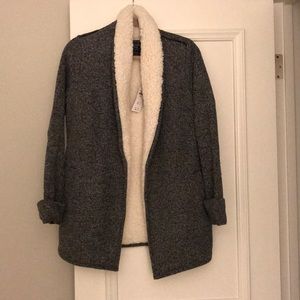 Abercrombie & Fitch Sherpa-Lined Cardigan